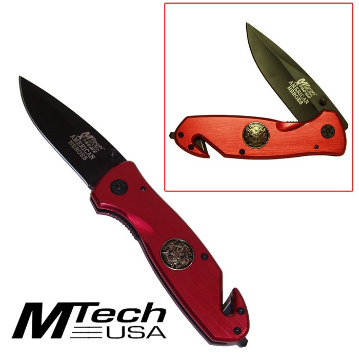 Red American Heroes Fire Fighter Knife