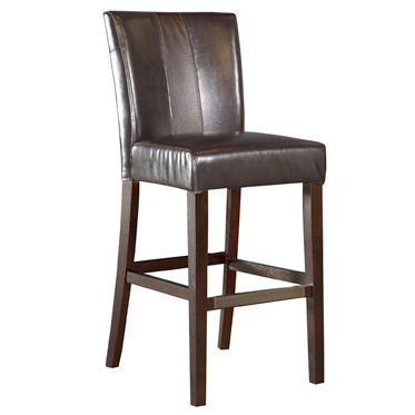 L Powell Brown Faux Leather Parsons Bar Stool, 30-1/4" Seat Height