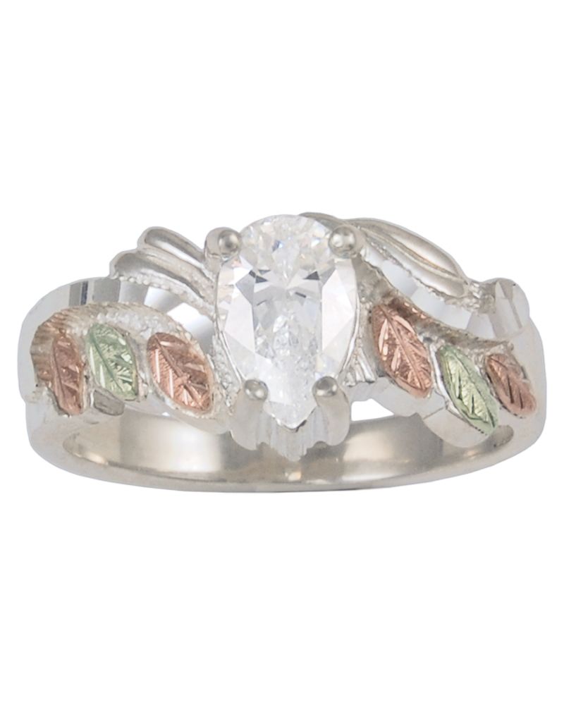 Black Hills Gold Pear Shaped CZ Tricolor