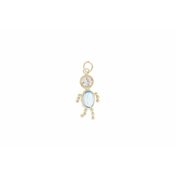 Birthstone Babies Boy Charm In 10kt - March