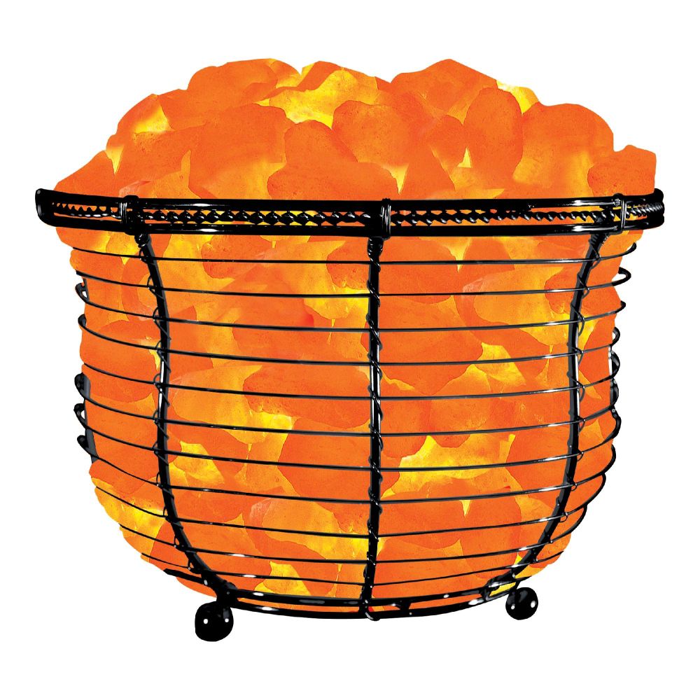 WBM 8" Wide and 7" Tall Round Basket Lamp filled with Himalayan Natural Crystal Salt Chunks at Kmart.com