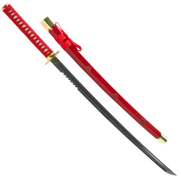 Scarlet Katana with Partially Serrated Blade