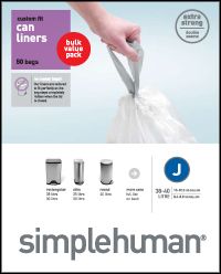 simplehuman Custom Fit Trash Can Liner J, 38- 40 Liters / 10- 10.5 Gallons, 50-Count at Sears.com