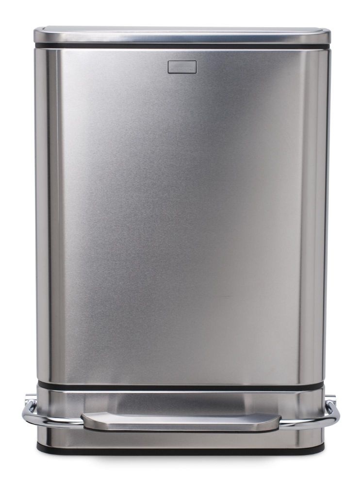 simplehuman Rectangular Steel Bar Step Trash Can, Fingerprint-Proof Brushed Stainless Steel, 38 Liters /10 Gallons at Sears.com
