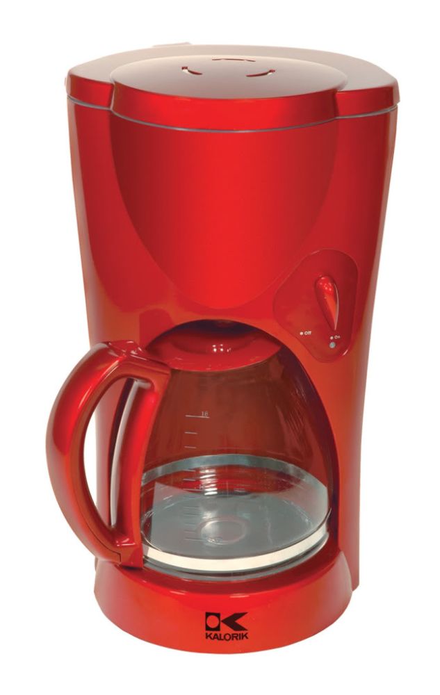 Kalorik Red coffee maker with glass jar