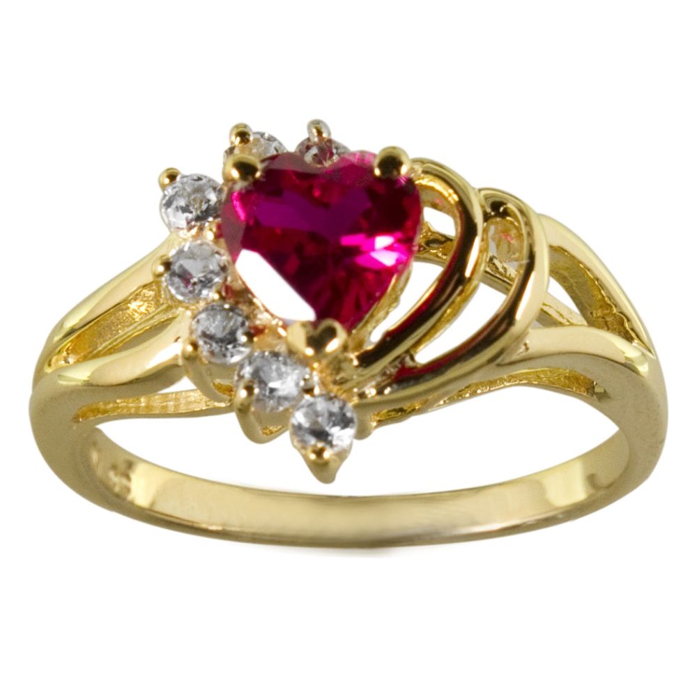 Lab Created Ruby and White Sapphire Heart Ring at Sears.com