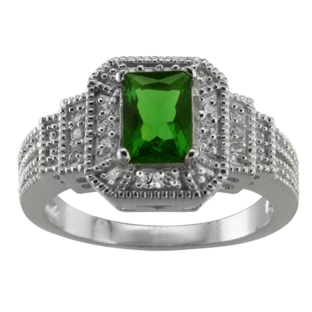 Lab Created Emerald and Cubic Zirconia Ring at Kmart.com