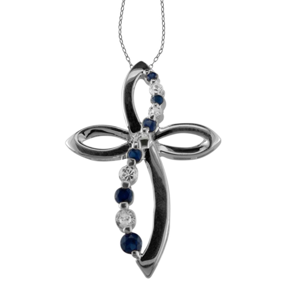   Lab Created Blue and White Sapphire