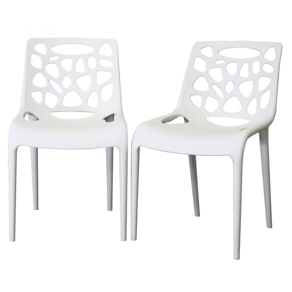 Baxton Studio Quindel White Plastic Modern Dining Chair (Set of 2)