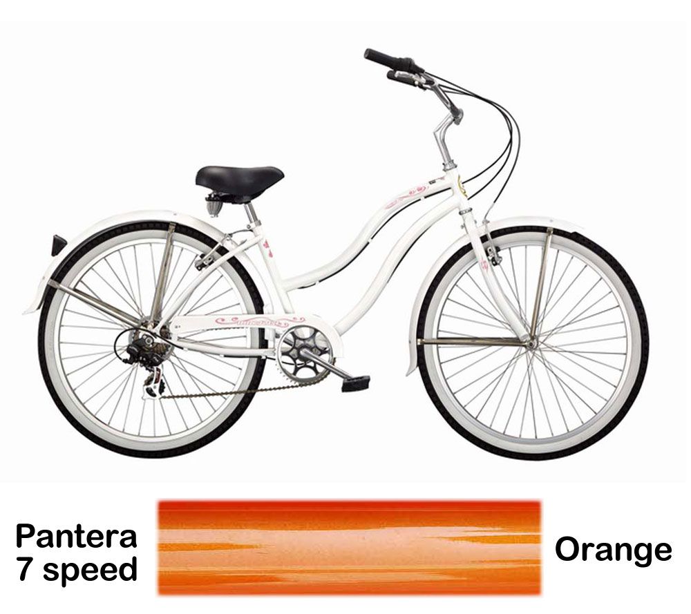 Micargi Orange Pantera 7 Speed Beach Cruiser Female