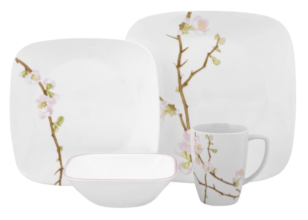 Corelle Square Cherry Blossom 16-Piece Dinnerware Set at Sears.com