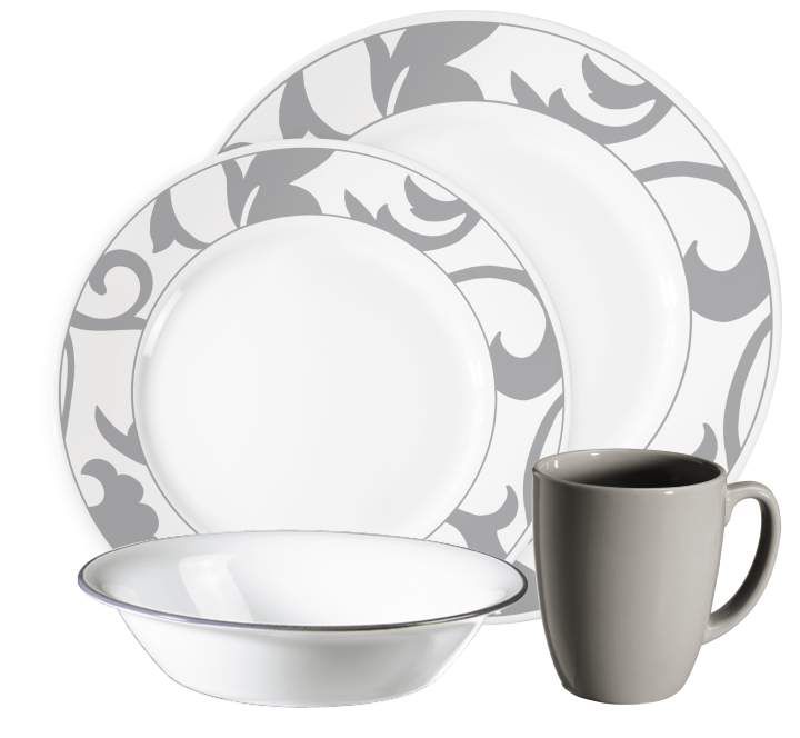 Corelle Vive Muse Grey 16-Piece Dinnerware Set
