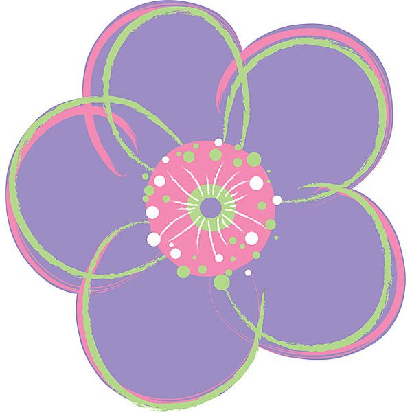 Wall Pops 13 in. Purple Poppies Flower - 8 per pack
