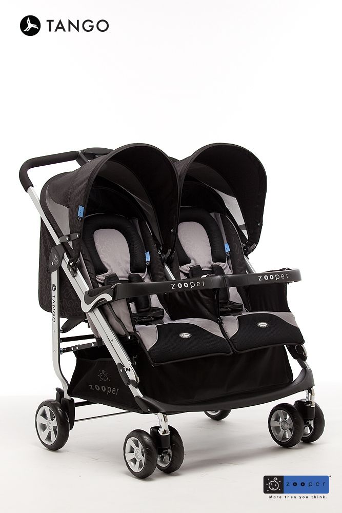 Zooper Tango Double Baby Stroller, Star Black