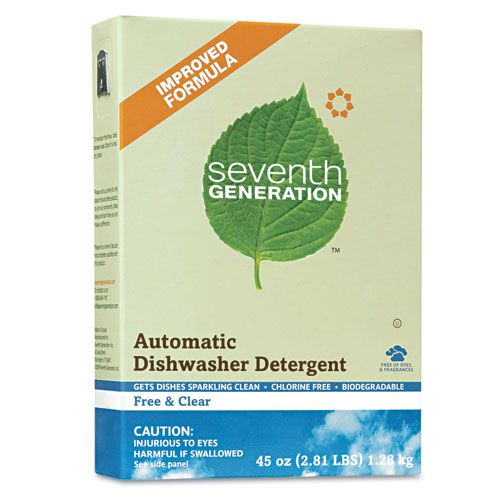 Seventh Generation Automatic Dishwashing Detergent, Free & Clear, 45 oz (2.81 lb) 1.28 kg