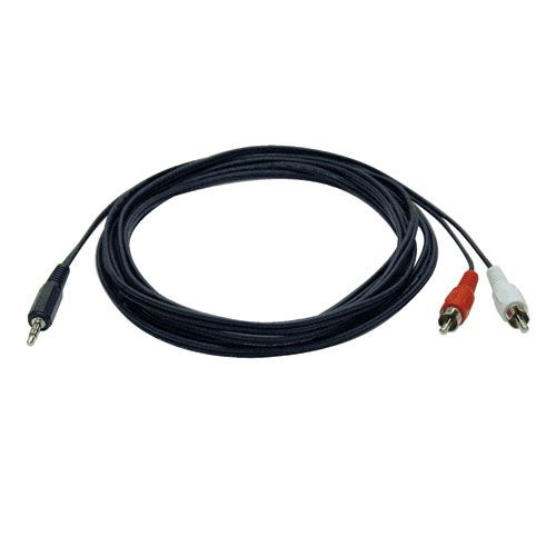 Tripp Lite 6-ft. Audio Y Splitter Adapter (3.5mm Male/2 RCA Male)