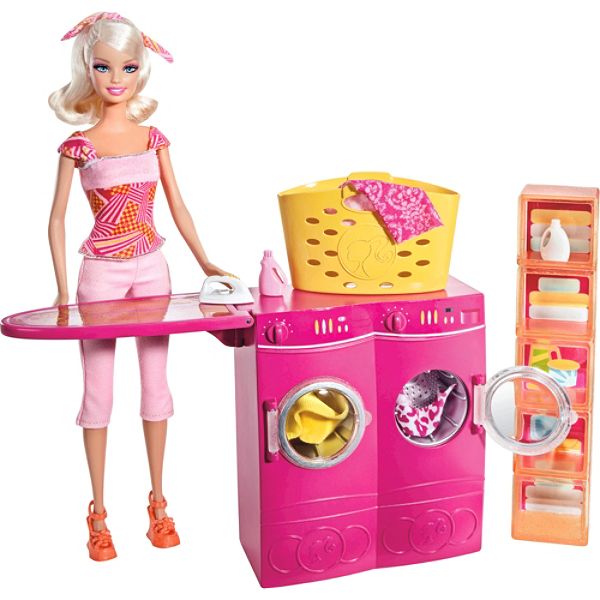 Barbie Furniture And Doll Spin To Clean Laundry Room