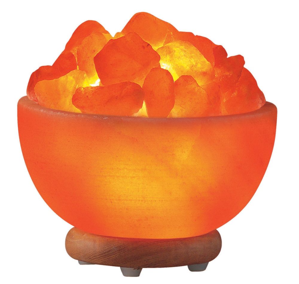 Salt Lamp Crystal on Himalayan Crystal Salt Lamp Bowl Filled With Crystal Salt Chunks