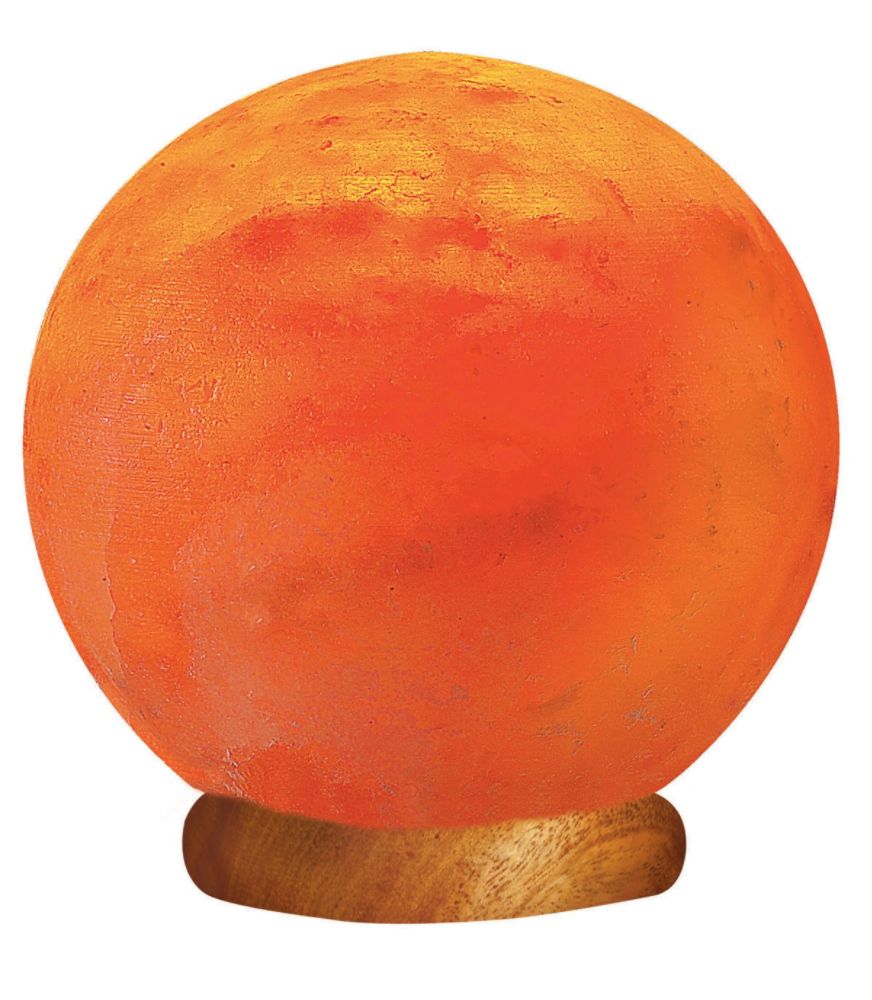 WBM 5.75" Wide Hand Carved Himalayan Crystal Salt Lamp Globe