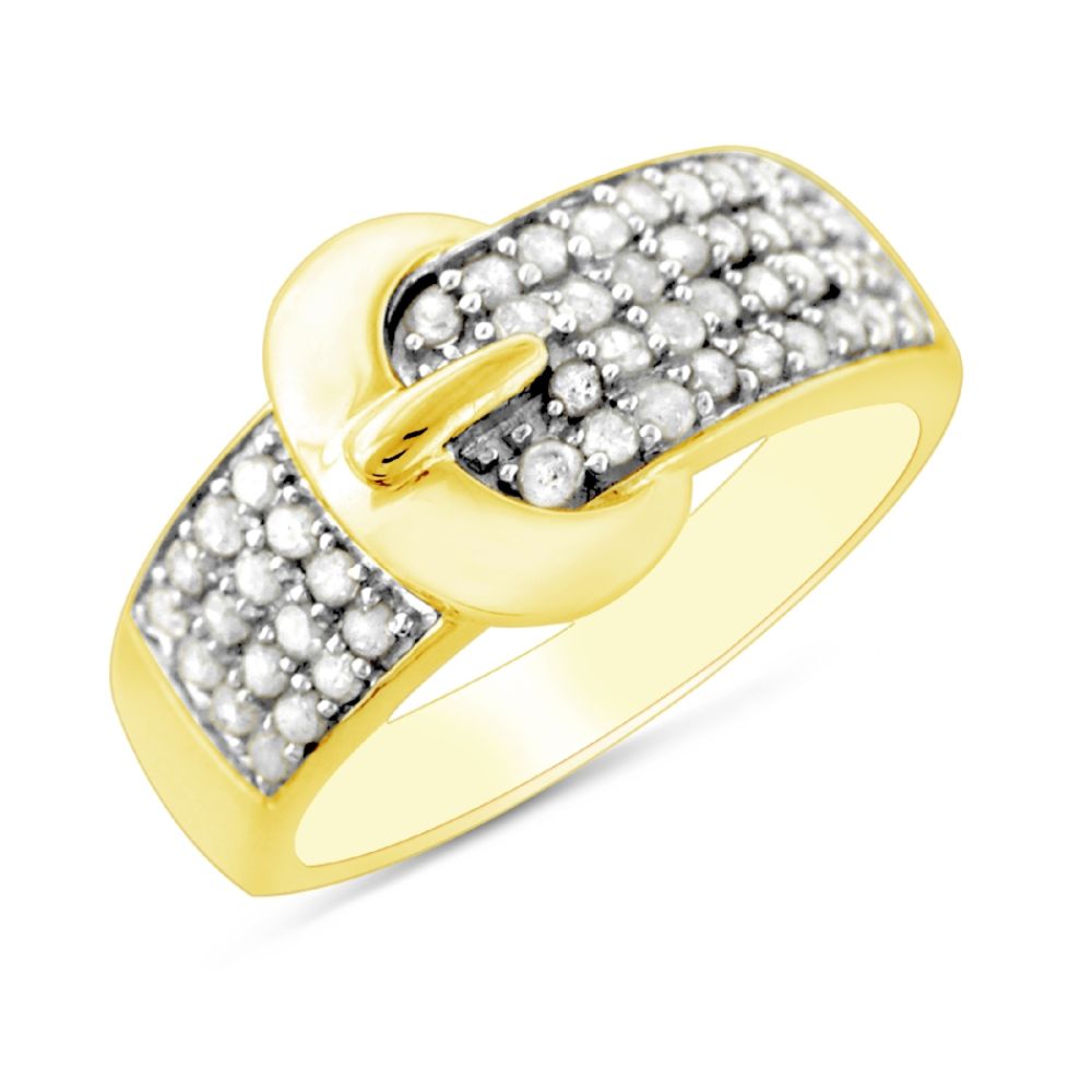 1/2cttw Diamond Belt Buckle Ring in Gold over Sterling Silver at Sears.com