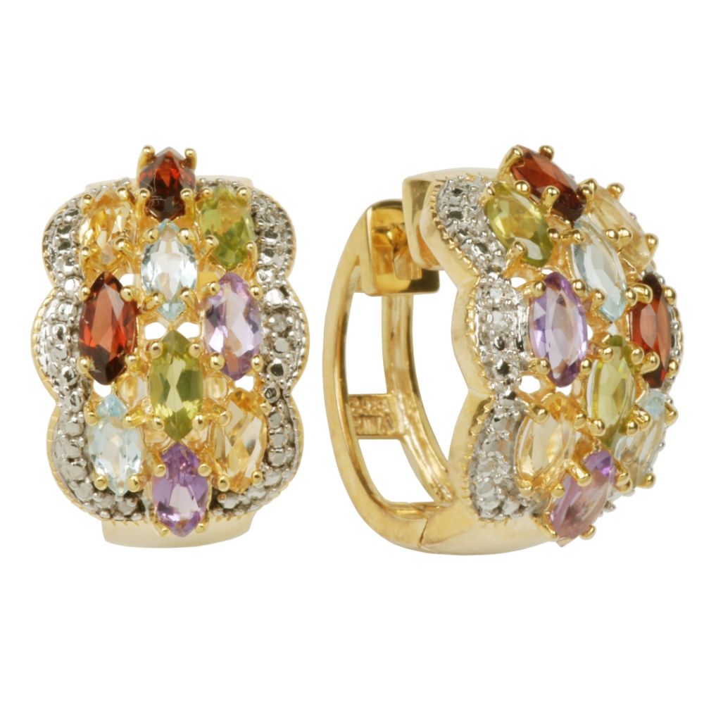   Multi Stone Hoop Earrings at Sears.com