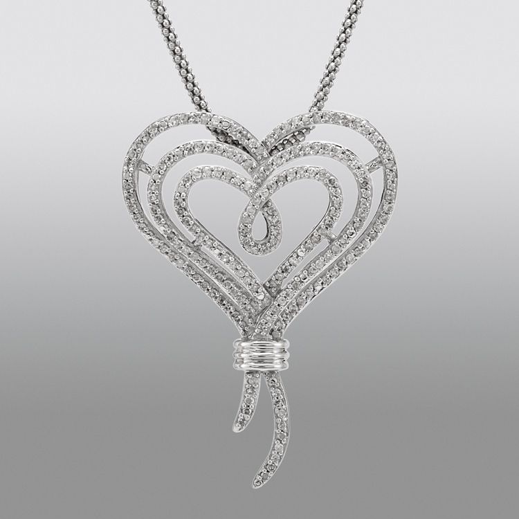 Knots of Love 1/2 cttw Diamond Heart Pendant