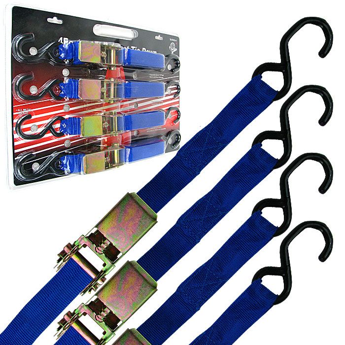 Trademark Tools 1 inch x 15 feet Ratchet Straps - Set of 4