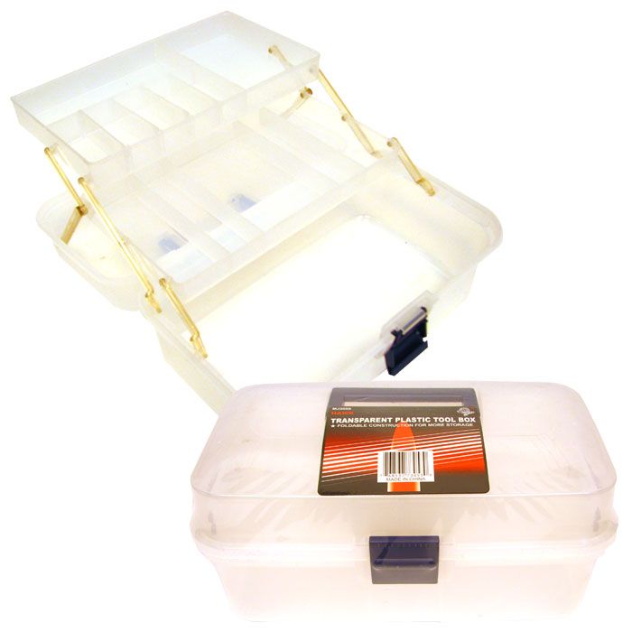 Trademark Tools Folding Transparent Plastic Tool Box