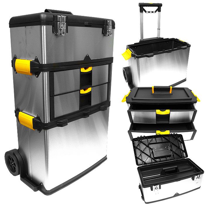 Trademark Tools Massive & Mobile 3-part Stainless Steel Tool Box