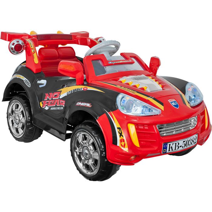 Lil' Rider Battery Powered Sports Car w/ Remote - Blk/Red Children's Toys