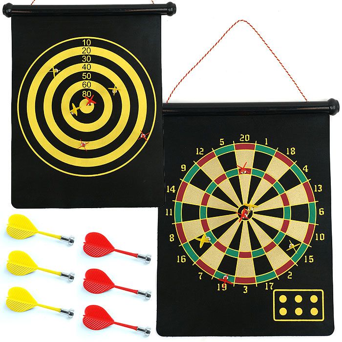 Trademark Magnetic Roll-up Dart Board and Bullseye Game w/ Darts Children's Toys