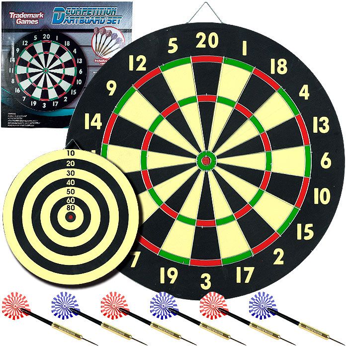 Trademark Games Game Room Dart Set with 6 Darts and Board Children's Toys
