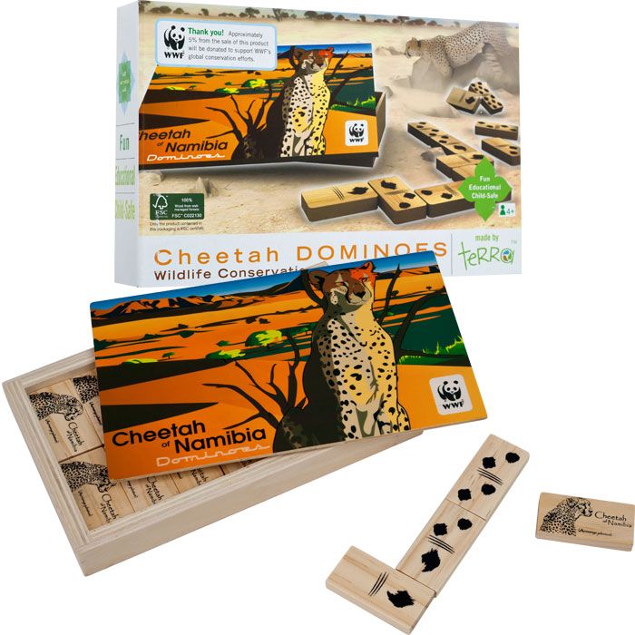 Trademark Games African Cheetah Wood Dominoes Game - For all ages Children's Toys