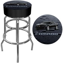 Trademark Black Camaro Padded Bar Stool