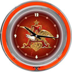 Trademark Budweiser A & Eagle 14 Inch Neon Wall Clock