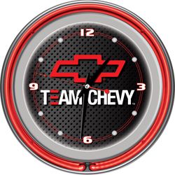 Trademark Team Chevy Racing 14 Inch Neon Clock