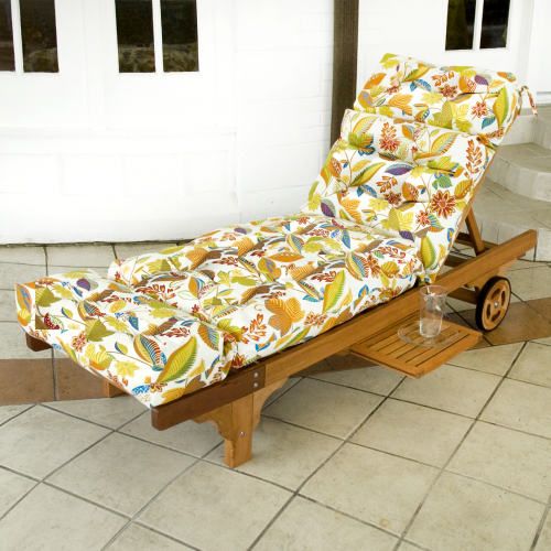 Greendale Home Fashions 72 inch Patio Chaise Lounger Cushion, Skyworks Multi