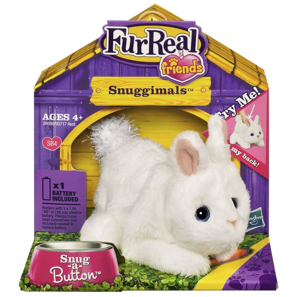 Fur Real Friends Snuggimals SNUG-A-BUTTON - White Bunny