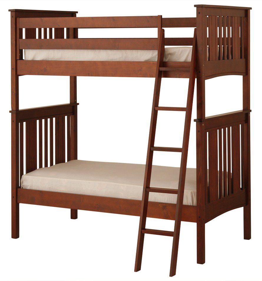 Canwood Base Camp Twin over Twin Bunk Bed with Angled Ladder+Guard