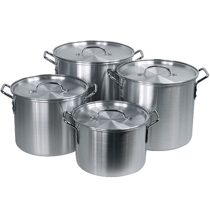 Hoffritz 4 Piece Nesting Aluminum Stockpot Set with Lids