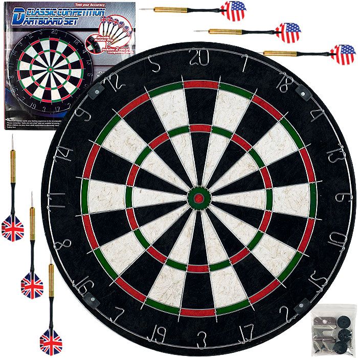 Trademark Games Pro Style Bristle Dart Board Set w/ 6 Darts & Board