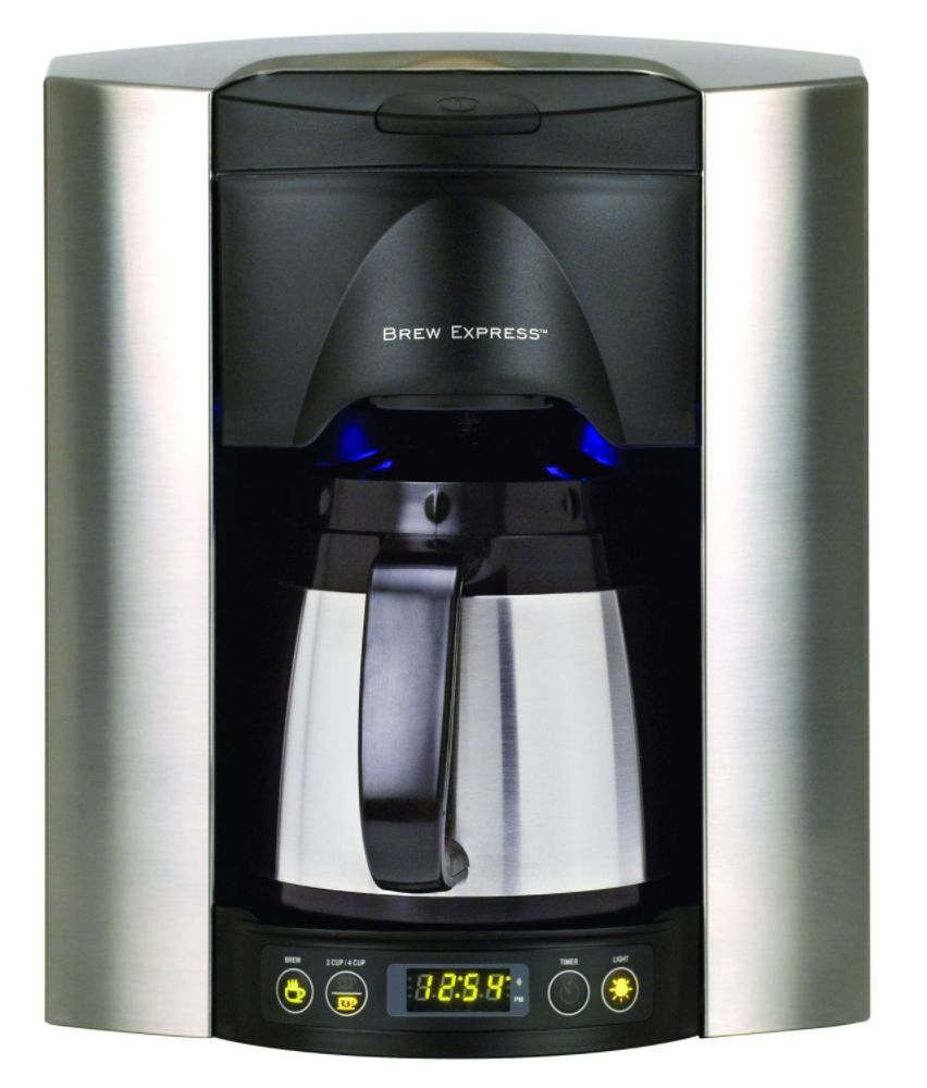Brew Express Satin Chrome 4 Cup Built-In Coffee System
