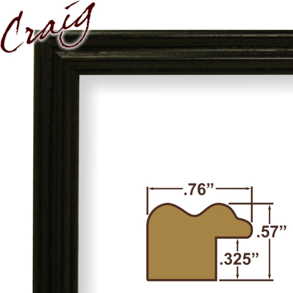 Craig Frames Inc 13x35 Custom .75" Wide Complete Black Wood