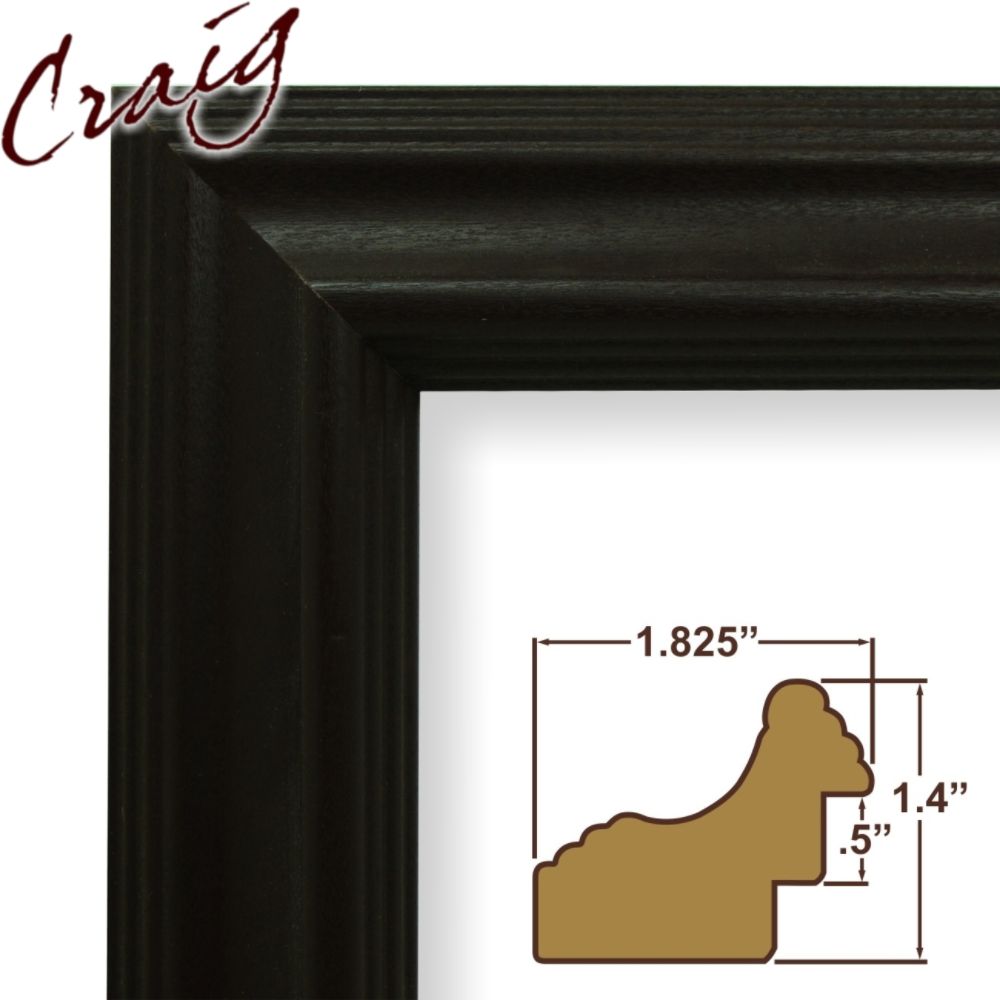 Craig Frames Inc 5x33 Custom 1.825" Wide Complete Black Wood