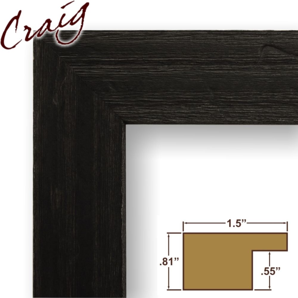 Craig Frames Inc 10x10 Custom 1.5" Wide Black Wood Picture Frame