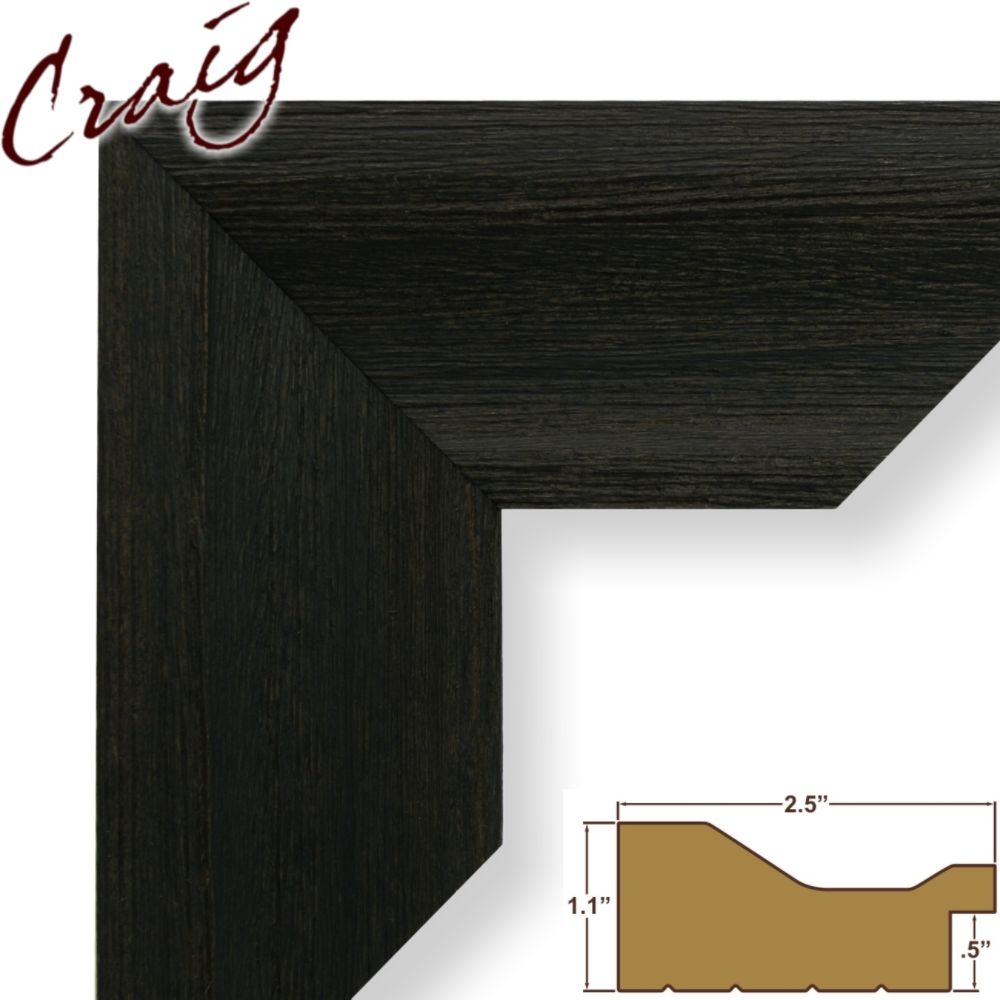 Craig Frames Inc 10x13 Complete 2.5" Wide Black Solid Wood Picture
