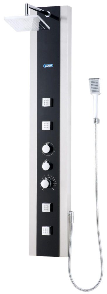 Aston Stainless Steel and Glass 4-Jet Shower Panel at Sears.com