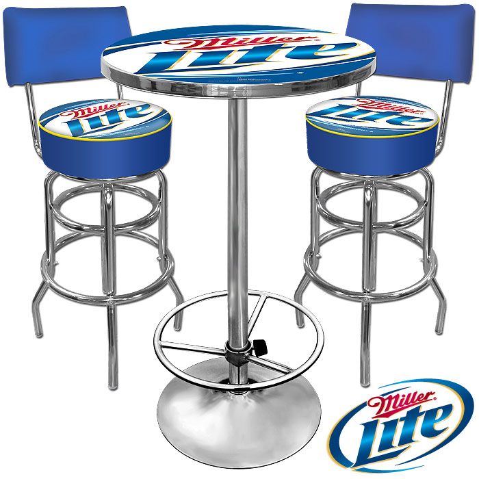 Trademark Ultimate Miller Lite Gameroom Combo 2 Stools w/ Back & Table at Sears.com