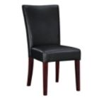 Black Bonded Leather Parsons Chair, 20-1/2" Seat Height