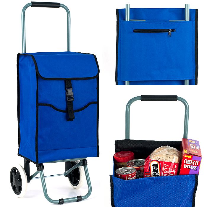 Eco-Friendly Portable Canvas Shopping Cart - 3 Compartments